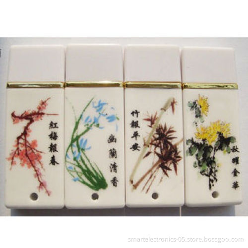 Ceramic USB flash drives, 64MB-128GB, free printing, package, custom, high speed, popular designs